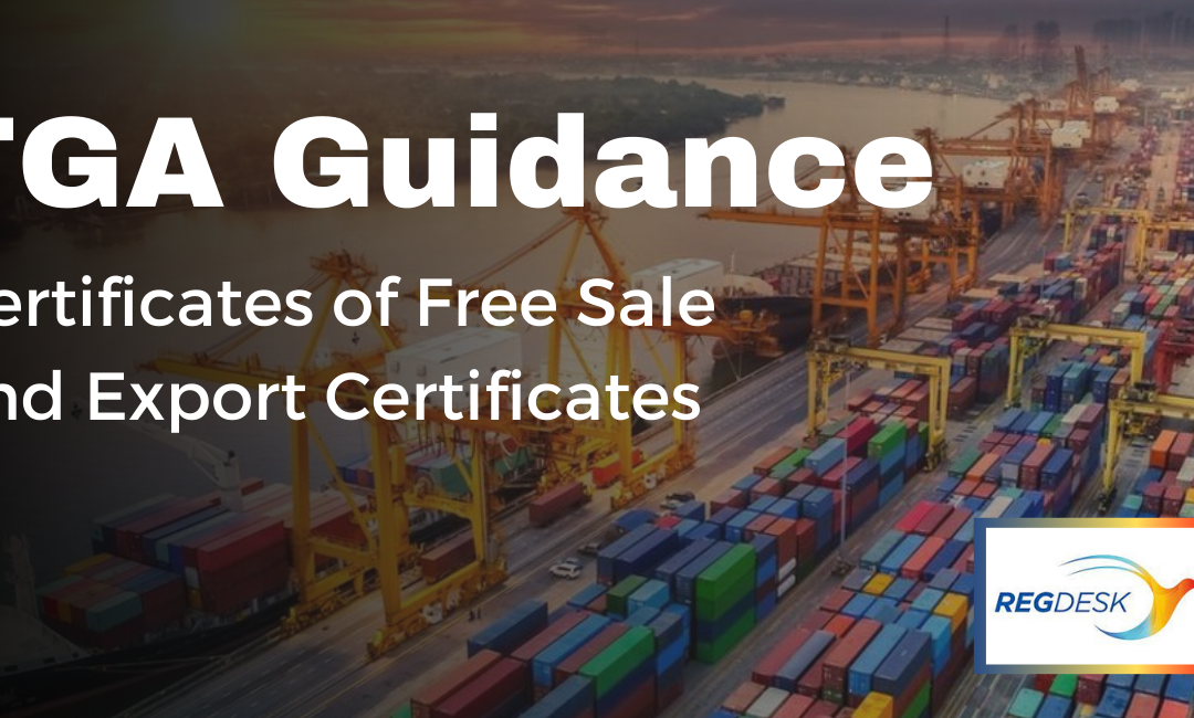 TGA Guidance on Certificates of Free Sale and Export Certificates