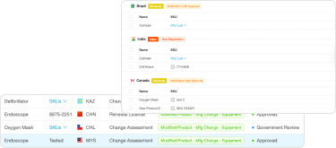 RegDesk Dashboard Image of Change Assessments Solution