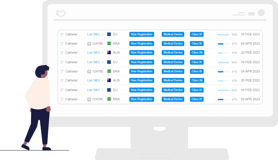 Person Looking At RegDesk Dashboard Image of Country-Specific Templates