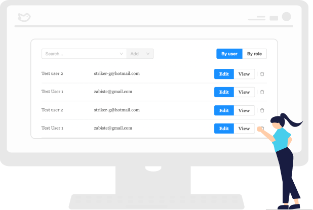 Person Looking At RegDesk Dashboard Image of Applications Using AI Technology