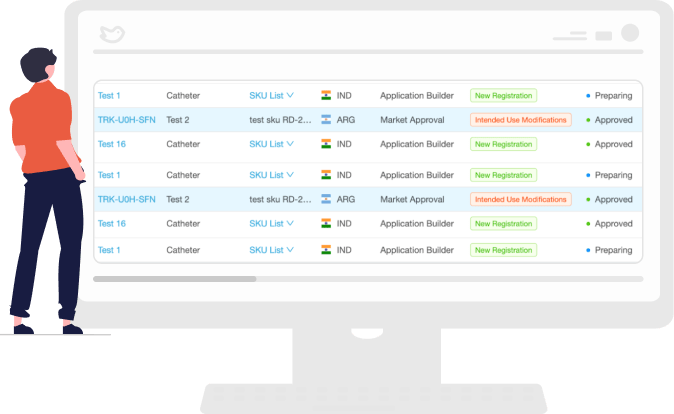 Person Looking At RegDesk Dashboard Image of Regulatory Reports